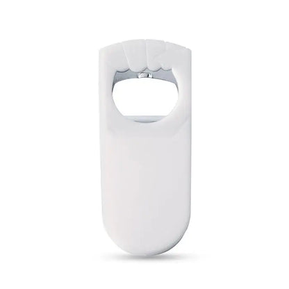 Deschidetor de sticle si sigilant alb din silicon cu capac metalic argintiu pentru desfacere usoara