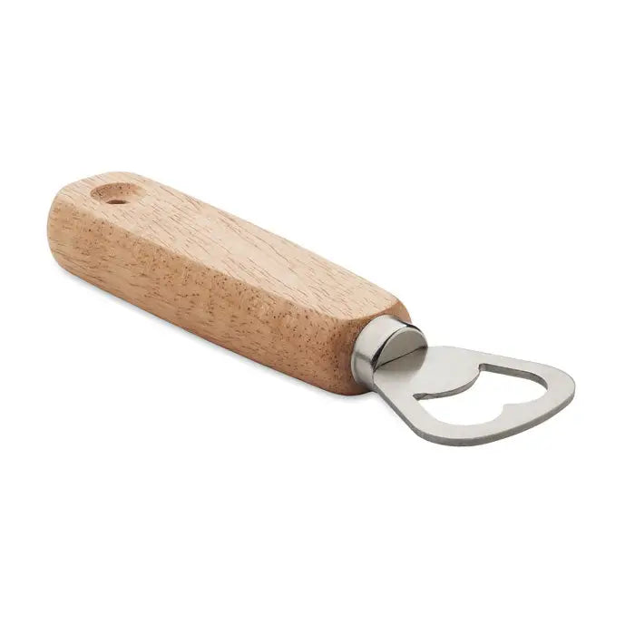 Deschizator de sticle barman cu mâner elegant din lemn deschis și capac din oțel inoxidabil lustruit