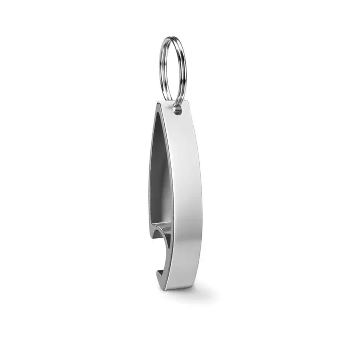 Deschizator de sticle cu breloc din oțel inoxidabil argintiu cu design minimalist și funcție practică