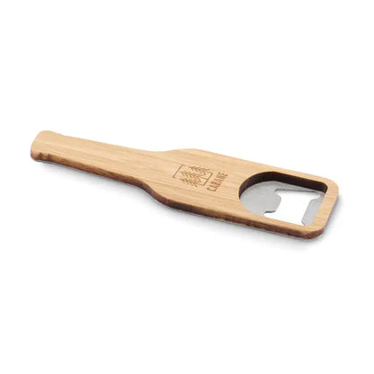 Deschizator de sticle din bambus cu finisaj natural si logo gravat pentru desfacerea sticlelor usor si elegant