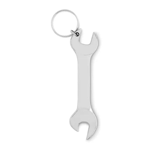Deschizator de sticle argintiu din metal stralucitor in forma de cheie dubla pentru utilizare multifunctionala