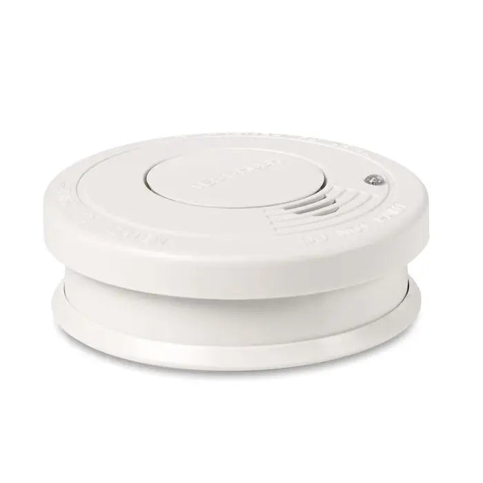 Detector de fum alb circular cu carcasa neteda din plastic si branding discret embosat
