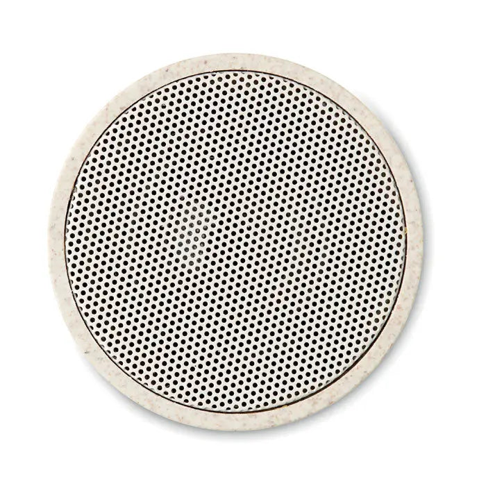 Difuzor de 3w din paie de grau cu suport alb circular si centru metalic perforat texturat off-white