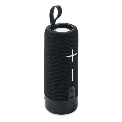 Difuzor rezistent la apa 2x5 ipx4 negru cilindric cu exterior texturat din material fabric si controale volum si alimentare
