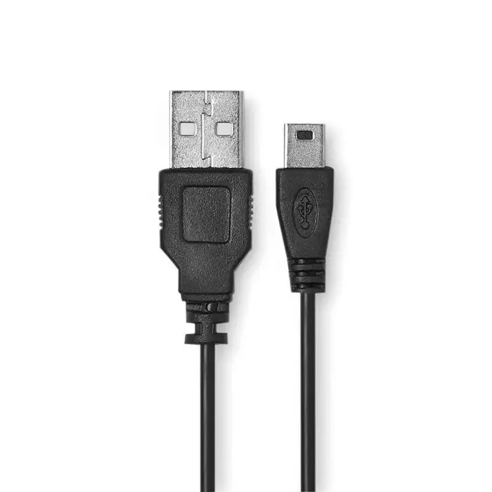 Cablu usb negru cu conector usb-a si mini-usb-b pentru difuzor wireless de 3w