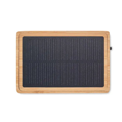 Difuzor wireless din bambus cu încărcător portabil solar dreptunghiular și panou fotovoltaic albastru închis