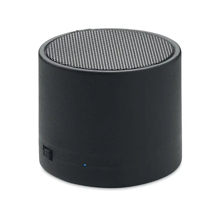 Difuzor wireless negru din pu reciclat cu suprafata texturata si grila perforata portabil