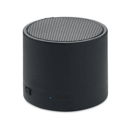 Difuzor wireless negru din pu reciclat cu suprafata texturata si grila perforata portabil