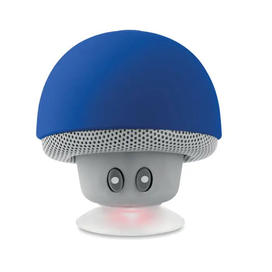 Difuzor wireless mushroom 3w albastru cu tulpina gri si capac perforat in forma de ciuperca cu ochi si baza luminoasa