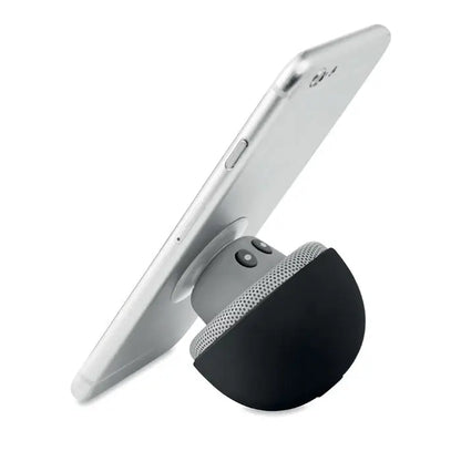 Difuzor wireless mushroom 3w argintiu pe suport magnetic negru si gri cu detalii din plasa texturata