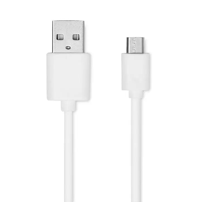 Cablu usb alb cu conector usb-a standard si micro-usb-b pentru difuzor wireless round bamboo din bambus
