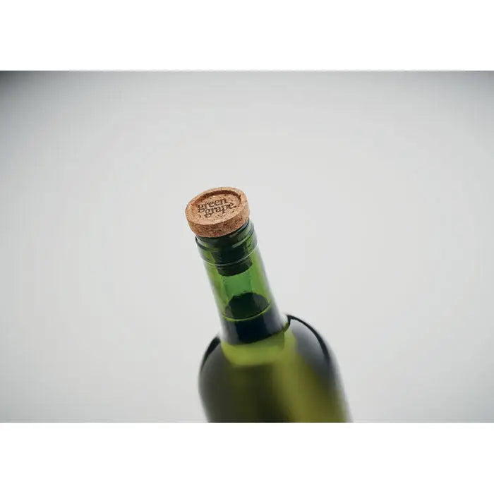 Dop pentru sticle de pluta cu sigiliu de pluta naturala verde cu marca green grape pe sticla verde