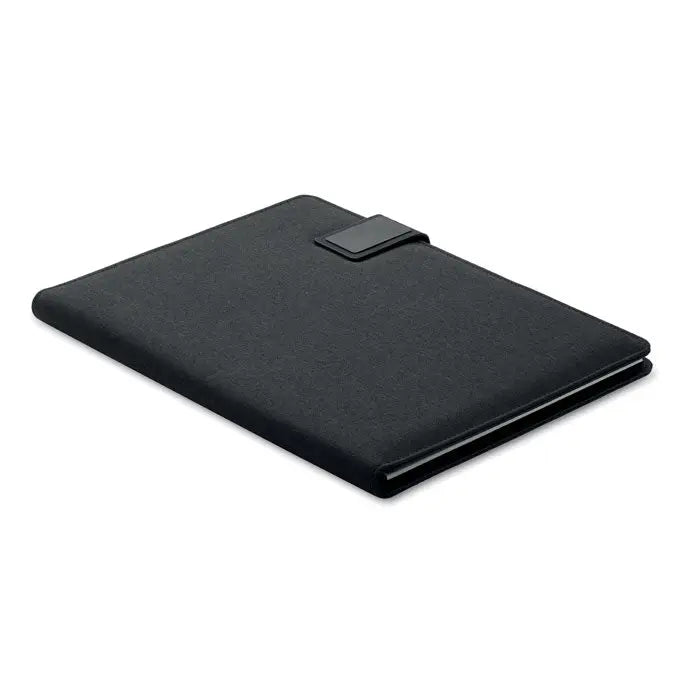 Dosar a4 negru cu textura si inchidere magnetica eleganta pentru incarcator wireless