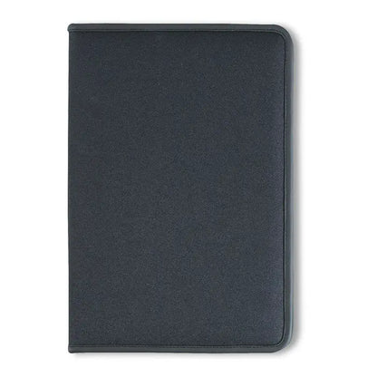 Dosar de conferinte a4 din material texturat negru cu model tesut subtil si margini intarite