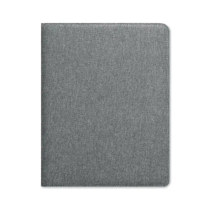 Dosar de conferinte a4 rpet cu textura gri si margini cusute pentru tableta sau documente