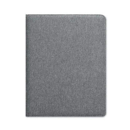 Dosar de conferinte a4 rpet cu textura gri si margini cusute pentru tableta sau documente