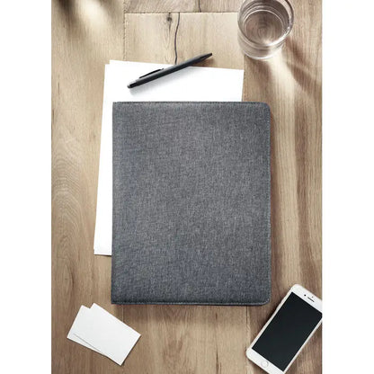 Dosar de conferințe a4 rpET cu textură gri din material reciclabil pentru organizare eficientă a documentelor