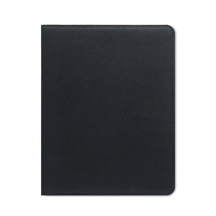Dosar de conferinte a4 rpet cu coperta din piele texturata neagra pentru tableta