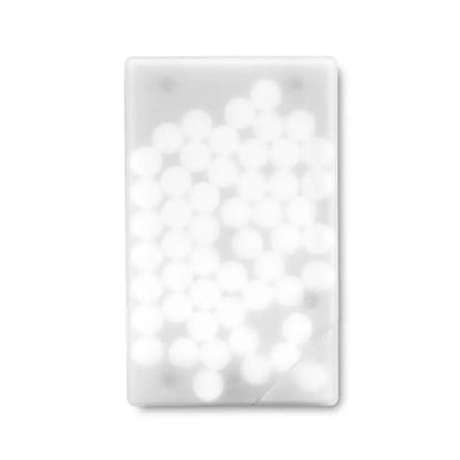 Dozator de menta cu panou led dreptunghiular alb translucid cu grilaj de becuri circulare luminoase