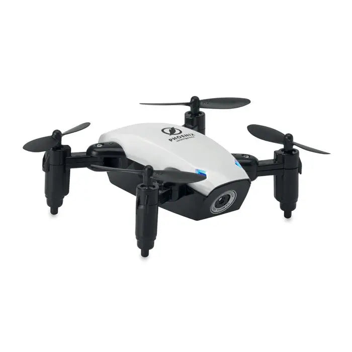 Drona pliabila wifi alb si negru cu camera frontala si design rabatabil pentru zbor usor
