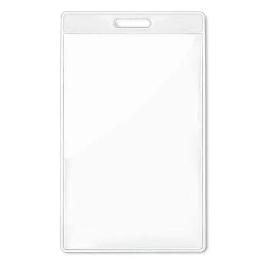 Ecuson transparent 7,5cmx12,5cm holder de ecuson din plastic transparent cu margine alba si maner superior