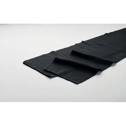 Esarfa din poliester rpet neagra cu textura fina, ideala pentru uz zilnic si accesorizare eleganta