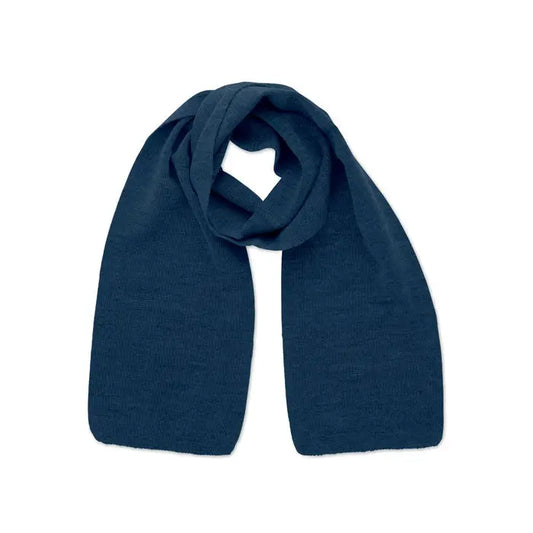 Esarfa din poliester rpet albastru navy inchis cu model tricotat fin si textura moale