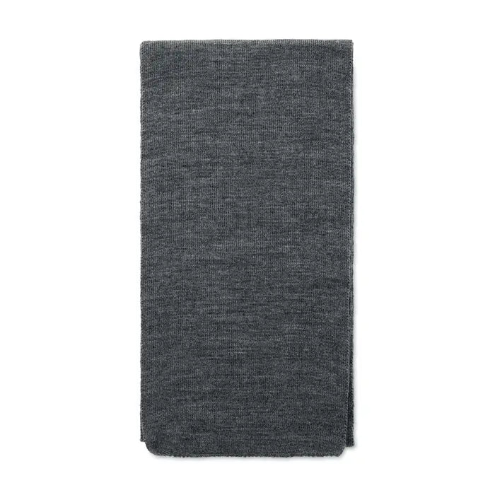 Esarfa din poliester rpet gri inchis, tricotata, cu textura moale si aspect elegant