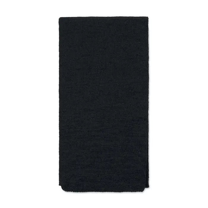 Esarfa din poliester rpet neagra cu textura moale si absorbanta perfecta pentru utilizare zilnica