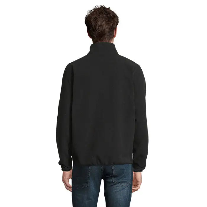 Jachetă neagră din microfleece factor barbati cu guler înalt și mâneci lungi pentru confort termic