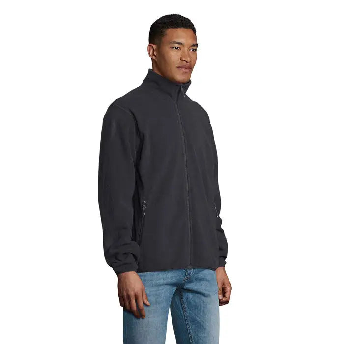 Jachetă soft-shell neagră factor barbati microfleece cu fermoar integral și buzunare laterale subtile