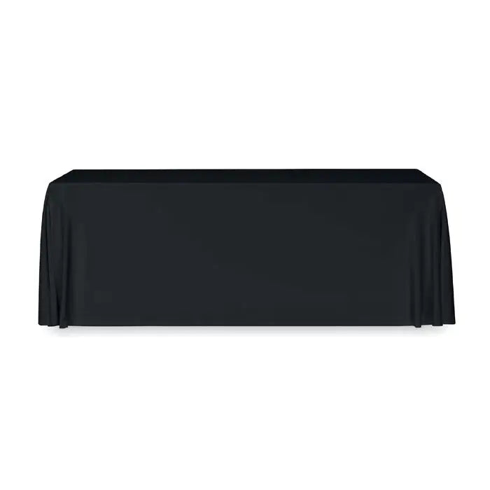Fata de masa mare 280x210 cm neagra cu finisaj mat si textura neteda pentru decor mese elegante