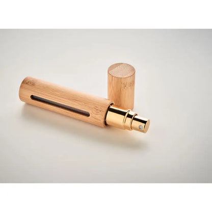 Flacon atomizator de parfum 10 ml cu pulverizator din bambus si duza cu finisaj auriu
