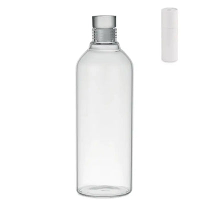 Flacon borosilicat 1l din sticla transparenta cu capac argintiu cu filet