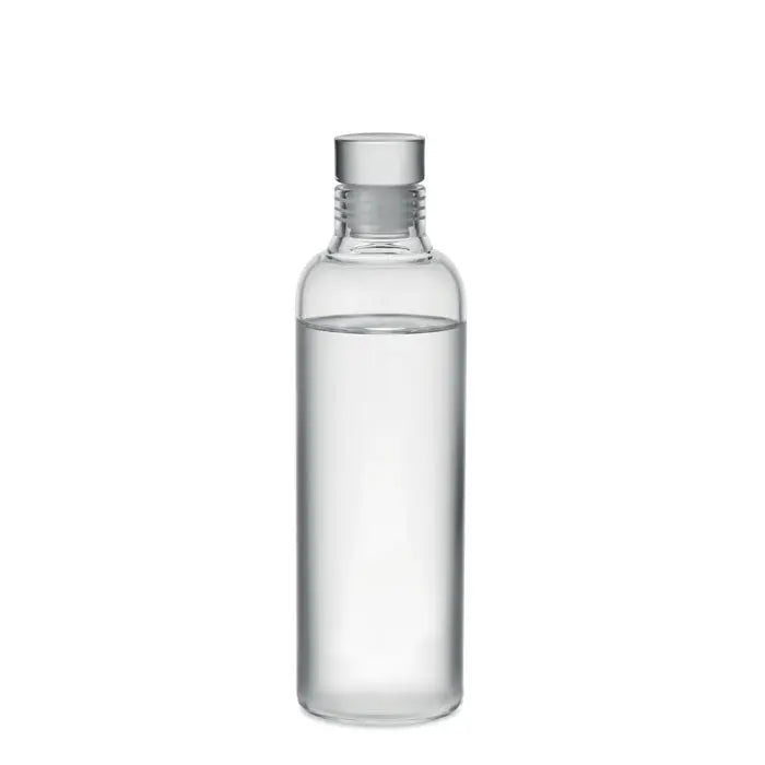 Sticlă clară pentru apă flacon borosilicat 500 ml cu capac argintiu înșurubabil din material termorezistent