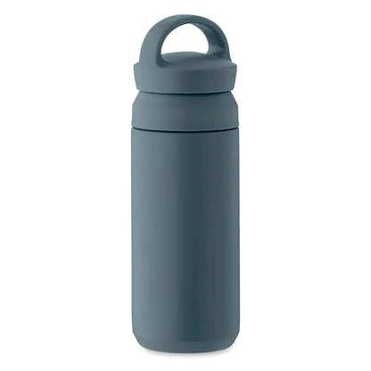 Flacon cu perete dublu 320 ml mat negru mat cu capac integrat și mâner pentru păstrarea lichidelor la temperatură optimă