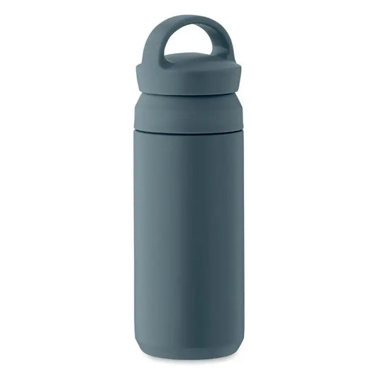 Flacon cu perete dublu 320 ml mat negru mat cu capac integrat și mâner pentru păstrarea lichidelor la temperatură optimă