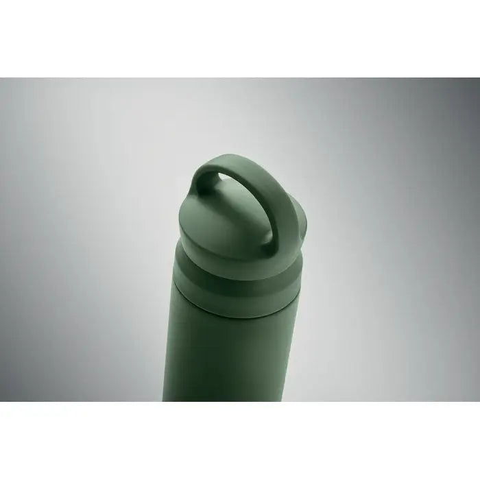 Flacon cu perete dublu 320 ml olive green cu finisaj mat si capac cu maner integrat pentru izolare termica eficienta