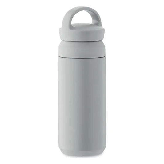 Flacon cu perete dublu 320 ml gri cu capac izolat si maner integrat pentru hidratare eficienta