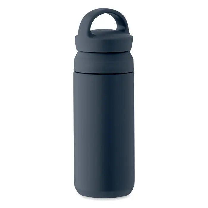 Flacon cu perete dublu 320 ml gri închis izolat cu capac și mâner asortate pentru băuturi la temperatură optimă