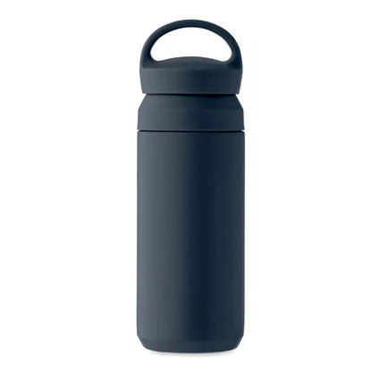 Flacon cu perete dublu 320 ml albastru închis izolat cu capac asortat și mâner integrat pentru apă