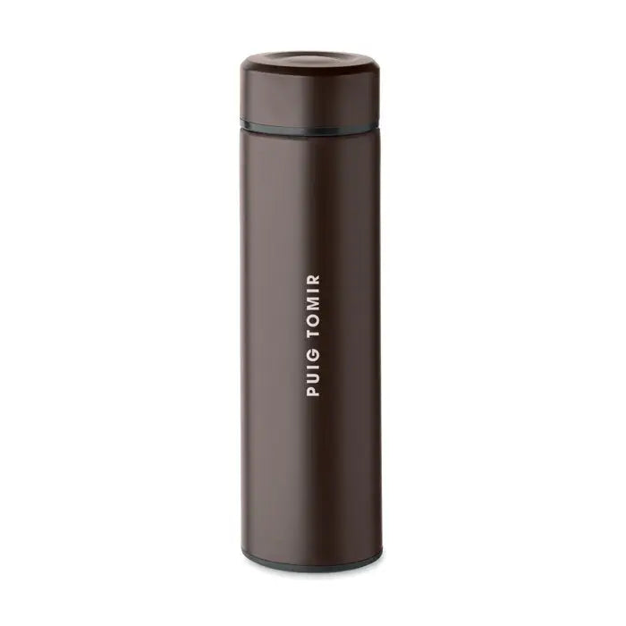 Flacon cu perete dublu puig tomir maro izolant cu design minimalist si finisaj mat de 420 ml
