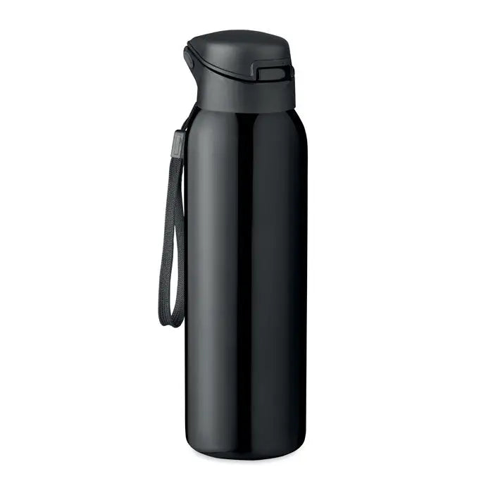 Flacon cu perete dublu 580 ml din otel inoxidabil negru cu finisaj mat si capac flip-top negru