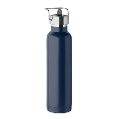 Flacon cu perete dublu 660 ml albastru închis din oțel inoxidabil cu capac rabatabil argintiu pentru hidratare