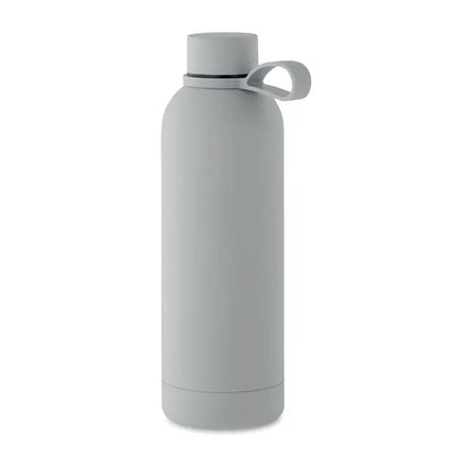 Flacon cu perete dublu de 500 ml din otel inoxidabil mat gri cu capac si maner integrat pentru apa