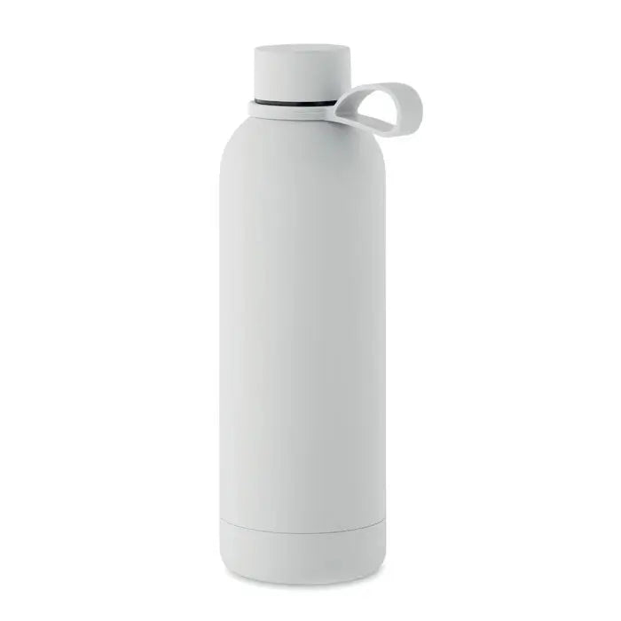 Flacon cu perete dublu de 500 ml alb mat din otel inoxidabil cu capac si maner integrat