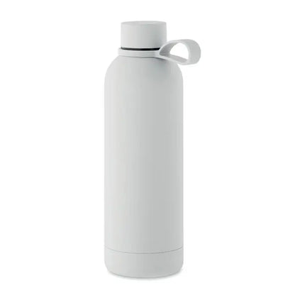 Flacon cu perete dublu de 500 ml alb mat din otel inoxidabil cu capac si maner integrat