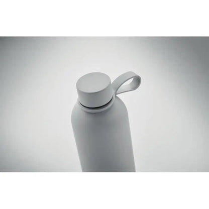 Flacon cu perete dublu de 500 ml din oțel inoxidabil alb mat cu capac și mâner integrat