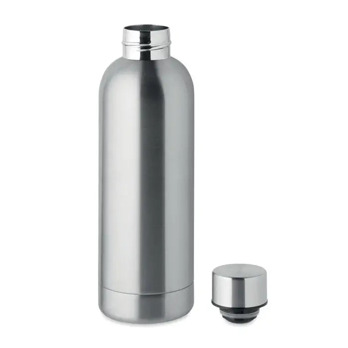 Flacon cu perete dublu de 500 ml din oțel inoxidabil cilindric elegant cu capac cu filet asortat