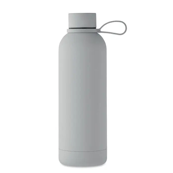 Flacon cu perete dublu de 500 ml, mat gri mat, izolat termic, cu capac si maner integrat pentru transport usor